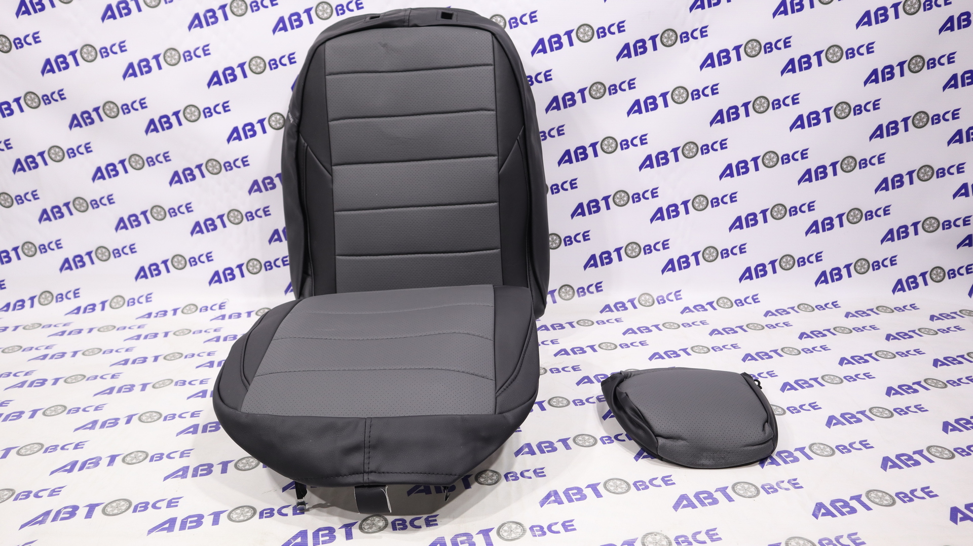 Чехлы сидений Skoda Rapid с2020г раздельные без заднего подлокотника экокожа черн-серый SEINTEX